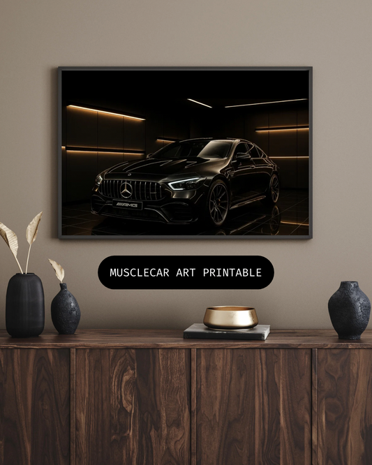 Black Luxury Sedan | Digital Wall Art Download