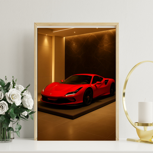 Red Supercar Wall Art – Luxury Digital Download Poster for Garage, Office & Living Room
