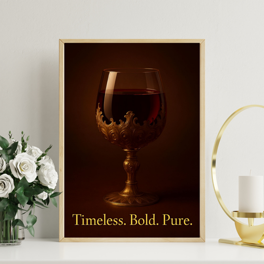 Golden Goblet Elegance – Timeless Wine Art Print (Digital Download)