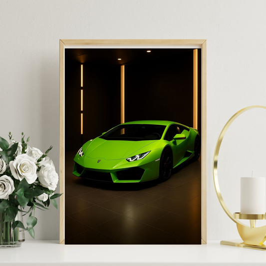 Luxury Green Supercar Wall Art – Digital Download | Modern Exotic Car Printable